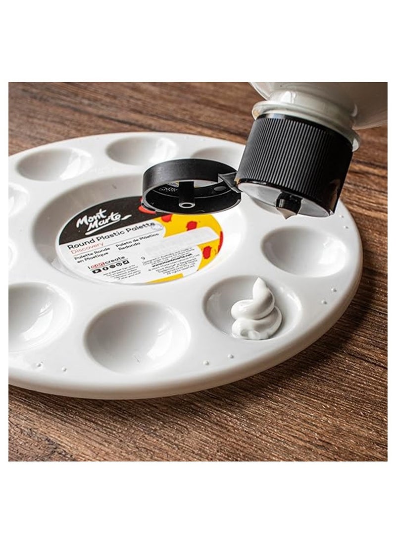 Mont Marte - Round Plastic Painting Palette With 10 Wells - Image 1