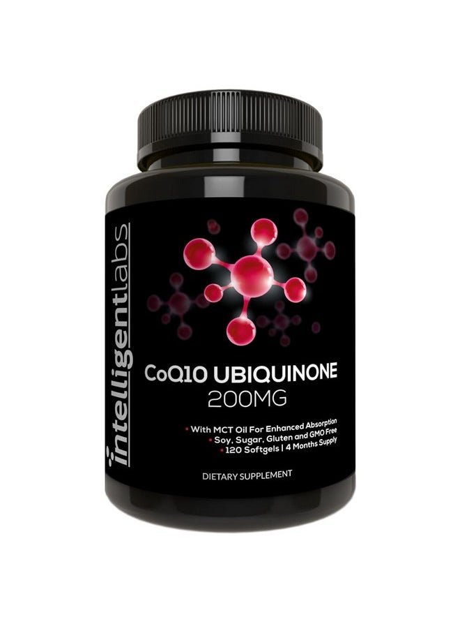Intelligent Labs Intelligent Labs CoQ10 Ubiquinone 200mg Softgels | Coenzyme Q10 with MCT Oil for Max Absorption | Soy, Sugar, Gluten, and GMO-Free | 120 Servings | 4 Months Supply  - Image 1