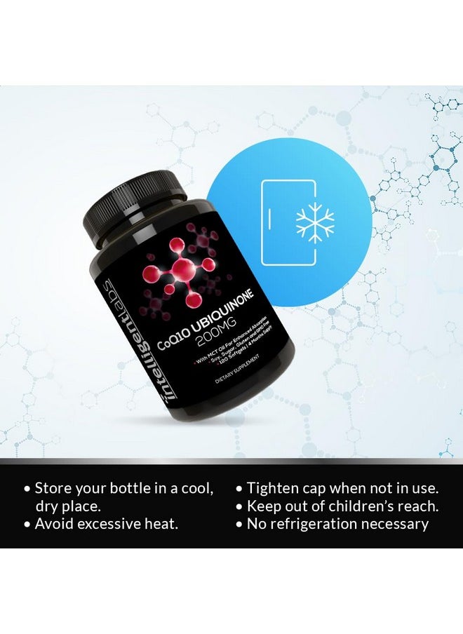Intelligent Labs Intelligent Labs CoQ10 Ubiquinone 200mg Softgels | Coenzyme Q10 with MCT Oil for Max Absorption | Soy, Sugar, Gluten, and GMO-Free | 120 Servings | 4 Months Supply  - Image 5