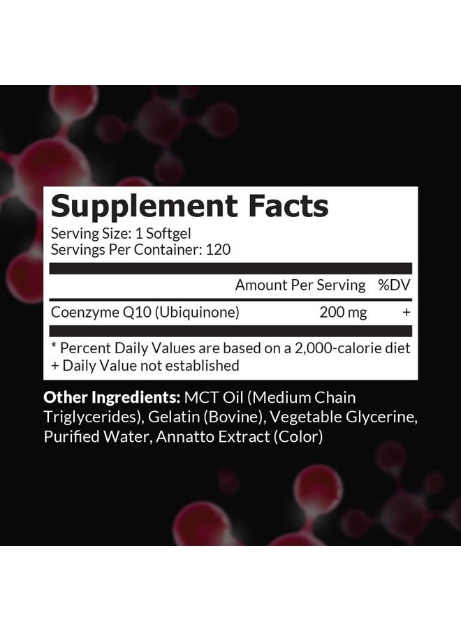Intelligent Labs Intelligent Labs CoQ10 Ubiquinone 200mg Softgels | Coenzyme Q10 with MCT Oil for Max Absorption | Soy, Sugar, Gluten, and GMO-Free | 120 Servings | 4 Months Supply  - Image 3