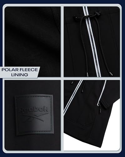 Reebok Womens Soft Shell Jacket - Lightweight Polar Fleece Lined Zip Up Hooded Jackets for Women Perfect for Fall Weather, Size Medium, Black - Image 5