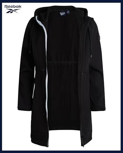 Reebok Womens Soft Shell Jacket - Lightweight Polar Fleece Lined Zip Up Hooded Jackets for Women Perfect for Fall Weather, Size Medium, Black - Image 4