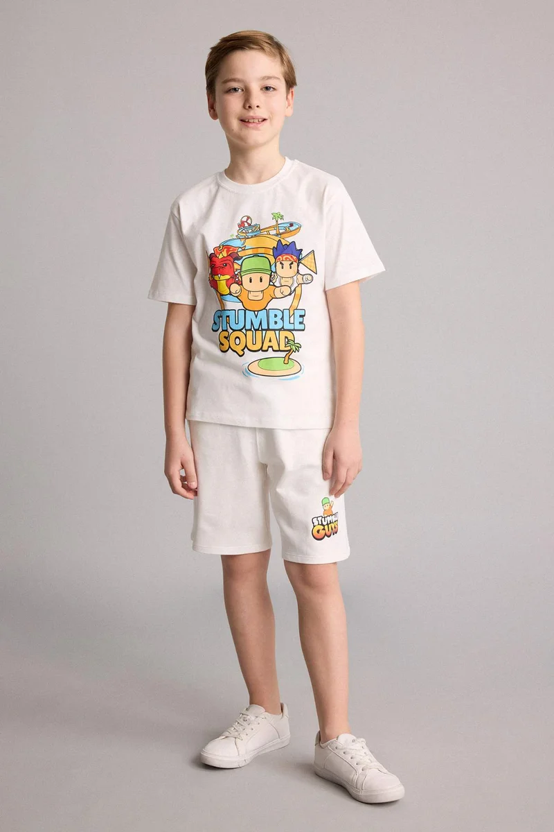 Defacto Boy Stumble Guys Sweatshirt Fabric Shorts