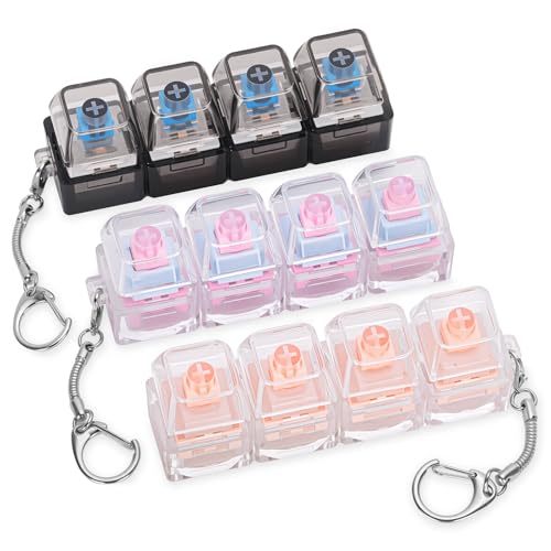 FunisFun 3 Pack Keyboard Fidget Toy for Adults Clicky Creamy Silent Fidget Clicker Keychain 4in1 Keyboard Finger Clickers for Stress Relief Anxiety at Work Travel - Image 1
