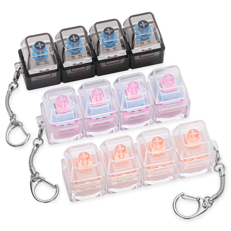 FunisFun 3 Pack Keyboard Fidget Toy for Adults Clicky Creamy Silent Fidget Clicker Keychain 4in1 Keyboard Finger Clickers for Stress Relief Anxiety at Work Travel - Image 3
