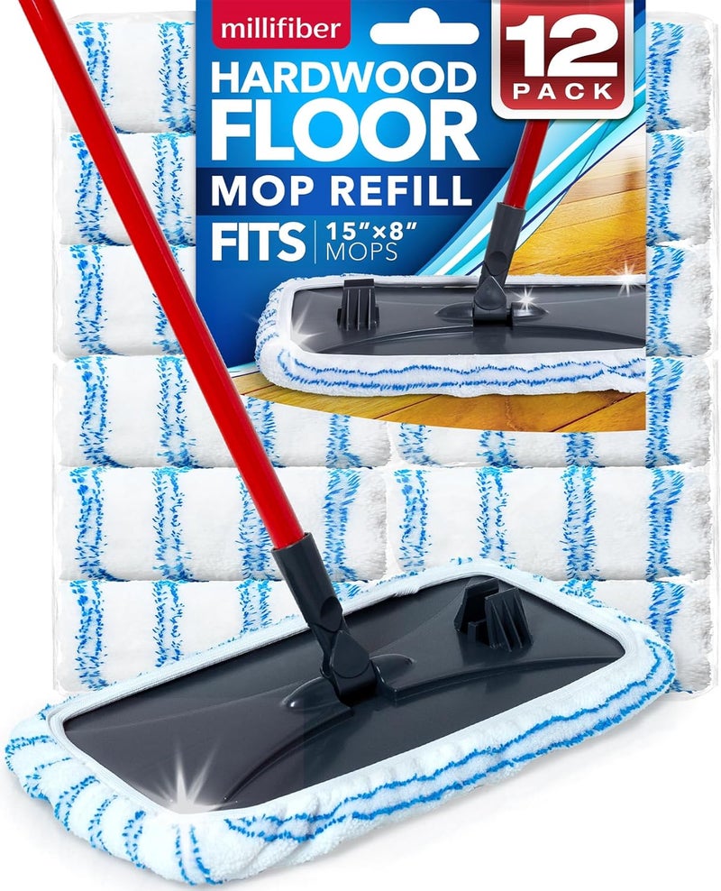 Millifiber Microfiber Mop Refills 15x8 Inches, 12-Pack (Mop is Not Included) - Image 1
