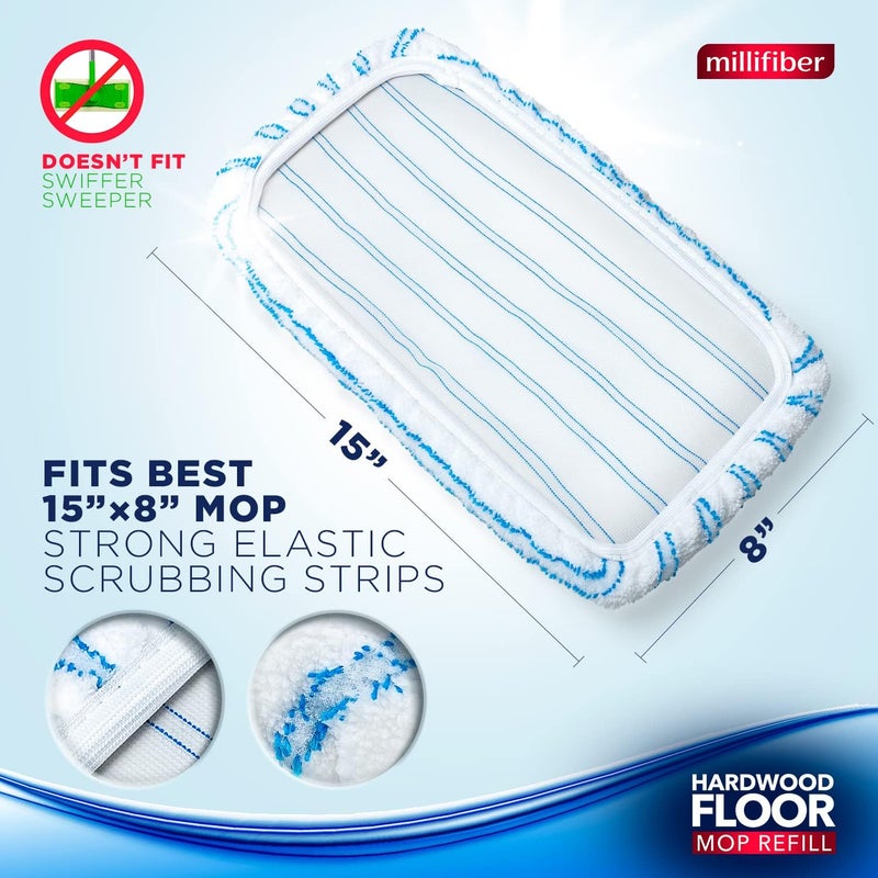 Millifiber Microfiber Mop Refills 15x8 Inches, 12-Pack (Mop is Not Included) - Image 2