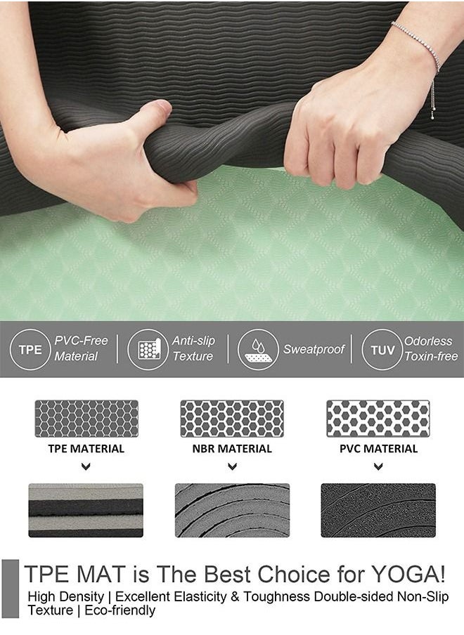 GROIC - 6MM Yoga Mat Non Slip– Patented Alignment System, Warrior-Like Grip, Non-Slip, Eco-Friendly and Biodegradable, Sweat Resistant, TPE Workout Mat - Image 1