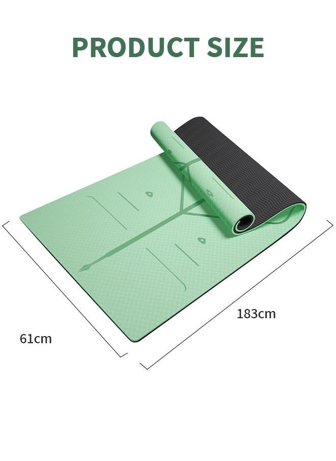 GROIC - 6MM Yoga Mat Non Slip– Patented Alignment System, Warrior-Like Grip, Non-Slip, Eco-Friendly and Biodegradable, Sweat Resistant, TPE Workout Mat - Image 1