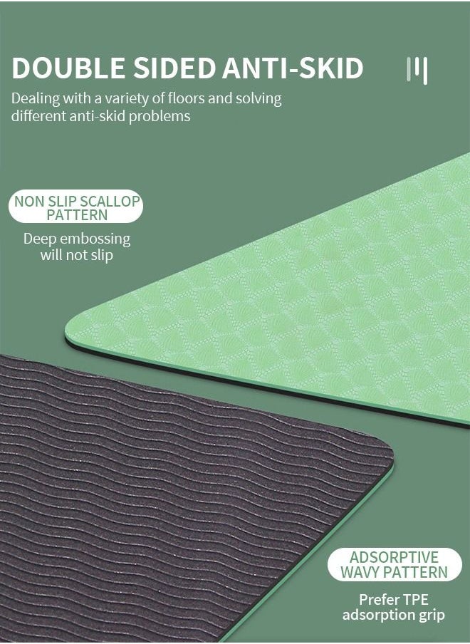 GROIC - 6MM Yoga Mat Non Slip– Patented Alignment System, Warrior-Like Grip, Non-Slip, Eco-Friendly and Biodegradable, Sweat Resistant, TPE Workout Mat - Image 1