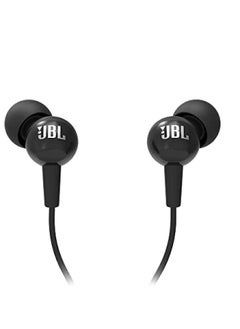 JBL C100SI wired In ear headphones with mic, JBL pure bass sound, one button multi-function remote, premium metallic finish, angled buds for comfort fit