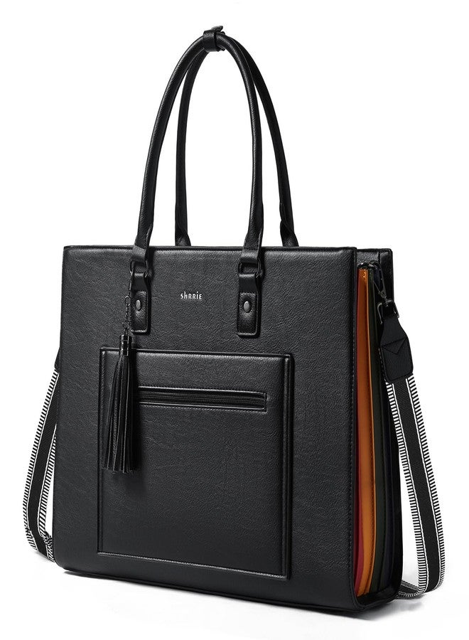 Shrrie 15.7 Inch Laptop Tote Bag for Women 15.6 Inch Waterproof Leather Computer Bags - Image 1