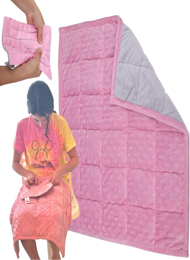 Aviano Weighted Lap Pad for Kids Blanket - 5 Lbs. Bundled with Fidget Marble Maze - Sensory Tools, Sensory Weighted Lap Blanket, (Pink/Gray) - Image 1