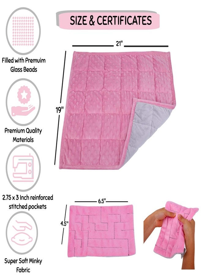 Aviano Weighted Lap Pad for Kids Blanket - 5 Lbs. Bundled with Fidget Marble Maze - Sensory Tools, Sensory Weighted Lap Blanket, (Pink/Gray) - Image 3