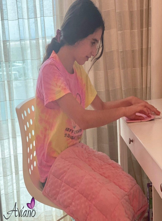 Aviano Weighted Lap Pad for Kids Blanket - 5 Lbs. Bundled with Fidget Marble Maze - Sensory Tools, Sensory Weighted Lap Blanket, (Pink/Gray) - Image 5