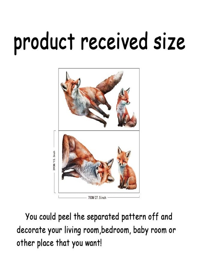 SUPERDANT Watercolor Fox Wall Stickers Cute Animal Wall Decals Fox Family Vinyl DIY Art Decor for Baby Nursery Children Bedroom Living Room Wall Decor - Image 2