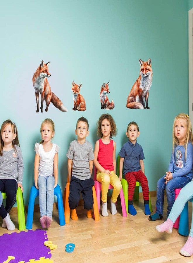 SUPERDANT Watercolor Fox Wall Stickers Cute Animal Wall Decals Fox Family Vinyl DIY Art Decor for Baby Nursery Children Bedroom Living Room Wall Decor - Image 4