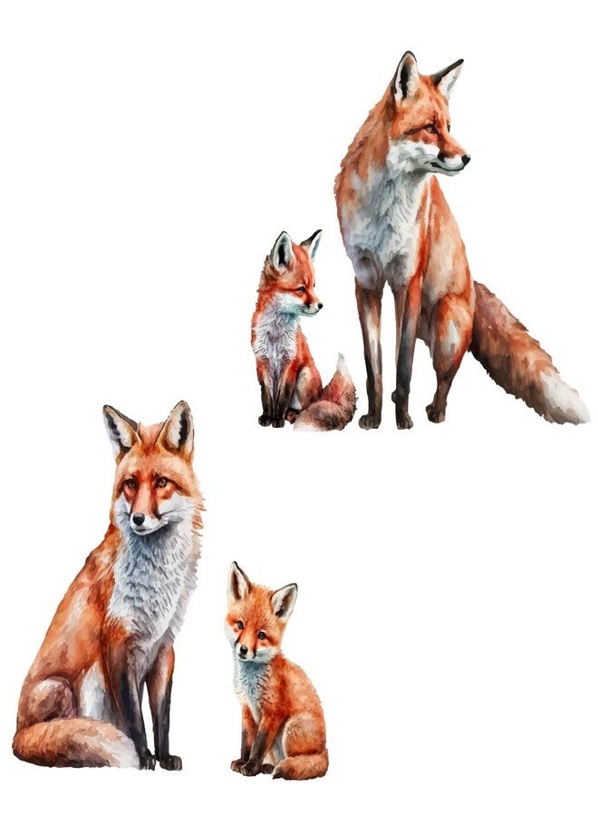 SUPERDANT Watercolor Fox Wall Stickers Cute Animal Wall Decals Fox Family Vinyl DIY Art Decor for Baby Nursery Children Bedroom Living Room Wall Decor - Image 1