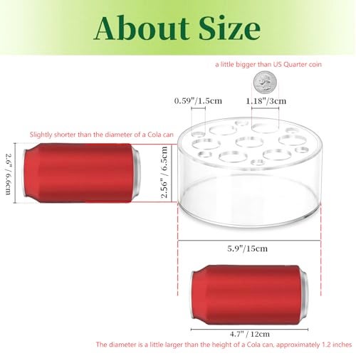 Hewory Acrylic Flower Vases for Centerpieces Round 6pcs Short Clear Floral Vase with 13 Holes, Box Arranger Bulk Low Base Holder for Wedding Birthday Party Event Dining Table Decor, 2.56"(H)×5.9"(D) - Image 3