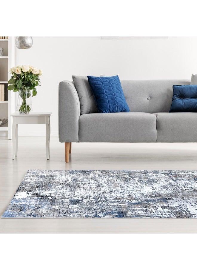 HANDPICKED FURNITURE Handpicked Furniture Abstract Blue Rug, Ultra Soft Area Carpets For Bed Room, Living Room, And Dining room, Antislip Floor Carpets, Easy To Clean, Made In Turkey, Rectangle  - Image 2