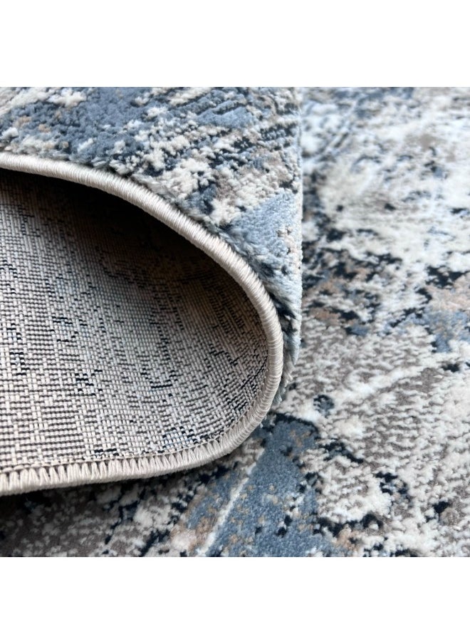 HANDPICKED FURNITURE Handpicked Furniture Abstract Blue Rug, Ultra Soft Area Carpets For Bed Room, Living Room, And Dining room, Antislip Floor Carpets, Easy To Clean, Made In Turkey, Rectangle  - Image 5