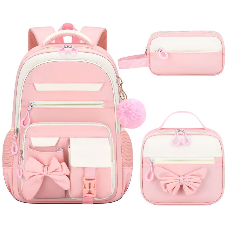 Girls School Backpack, Large Capacity, Ergonomic, Butterfly Set - Image 4
