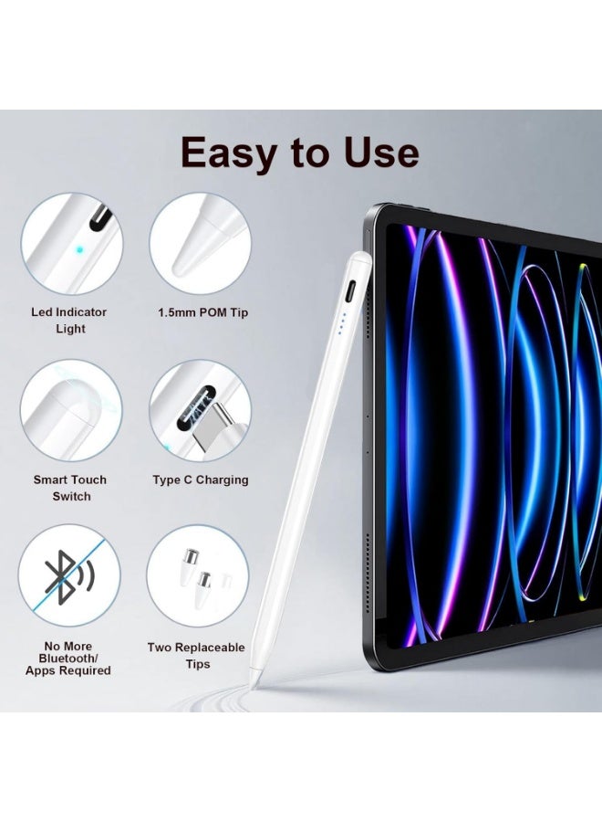 قلم اللمس العالمي لشاشات اللمس ، قلم iPad المغناطيسي ، قلم اللوح اللوحي القابل لإعادة الشحن ، مناسب لأندرويد / ويندوز / iOS / وأجهزة الهواتف الذكية الأخرى - Image 3