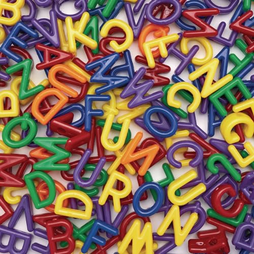 Colorations LETBD Big Letter Beads Plastic 300 Pieces Language Arts Crafts for Kids Stringing Teachers Motor Skills Multi Color - Image 1