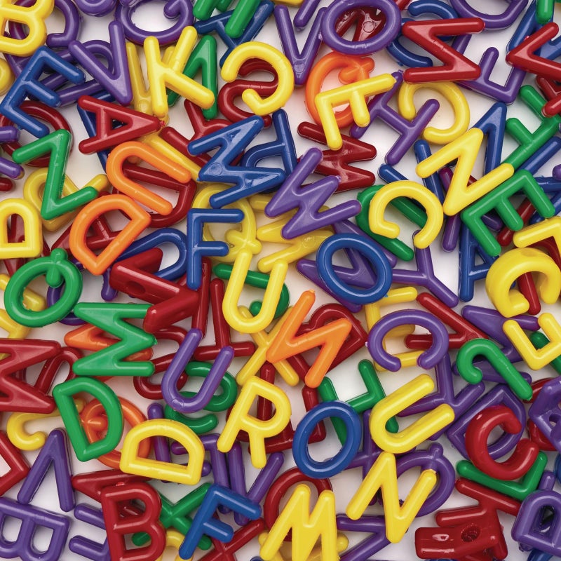 Colorations LETBD Big Letter Beads Plastic 300 Pieces Language Arts Crafts for Kids Stringing Teachers Motor Skills Multi Color - Image 2
