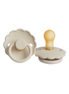 FRIGG Daisy Latex Baby Pacifier, 0-6 Months, Pack of 1, Size 1 - Cream  - Image 1
