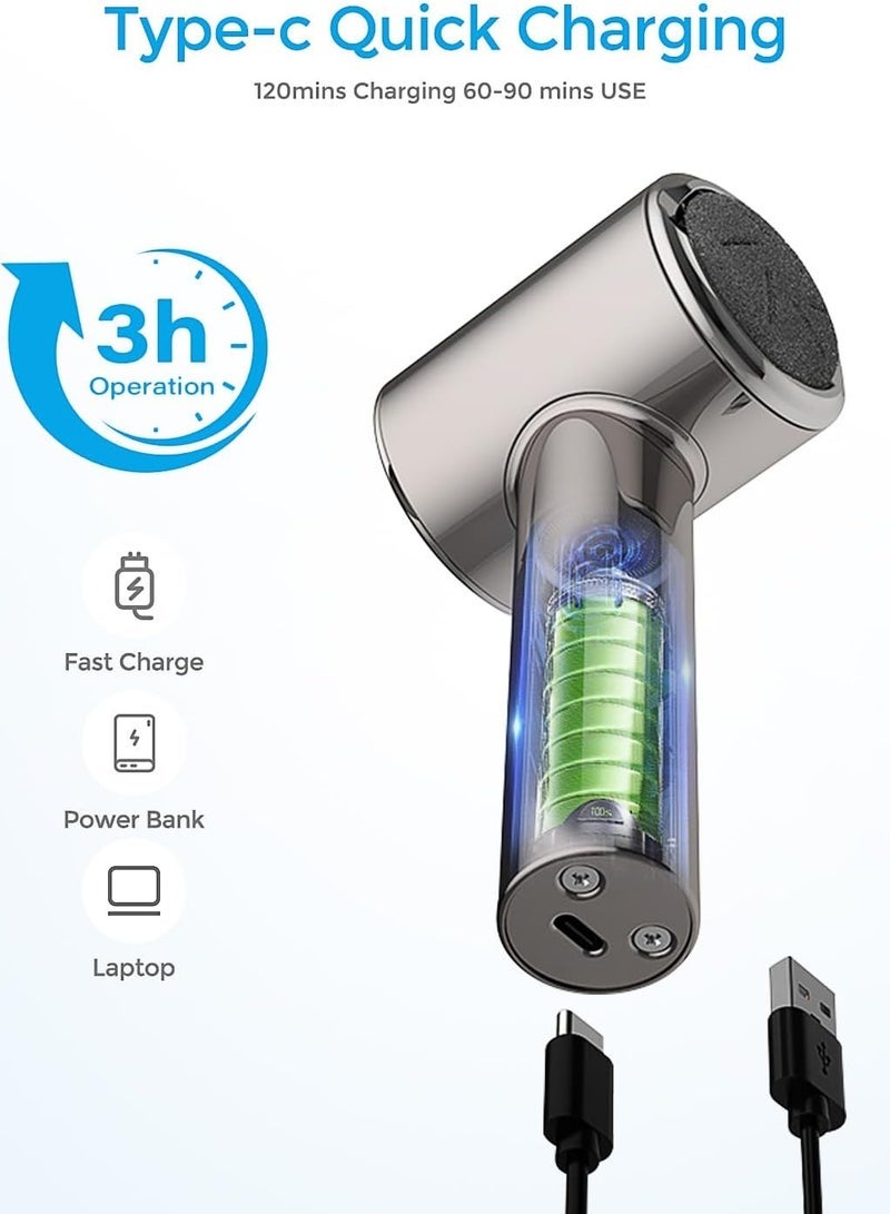 general Electric Foot Callus Remover (with Dander Vacuum) Rechargeable Electric Callus Remover For Feet,Electric Pedicure Electric Foot File Kit,Professional Pedi Feet Care Tool For Dead,Hard Cracked Dry Skin - Image 4