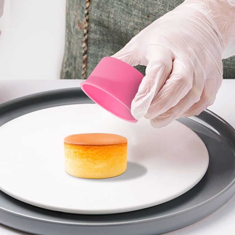 Staruby Silicone Mini Round Cake Molds, 4 Inch, Pink, Set of 6 - Image 5