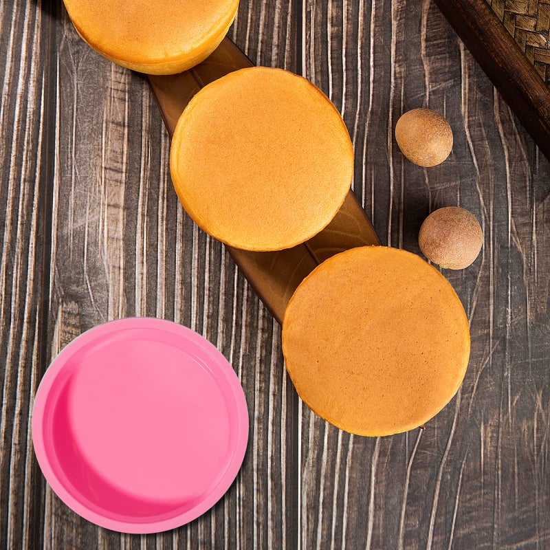 Staruby Silicone Mini Round Cake Molds, 4 Inch, Pink, Set of 6 - Image 4