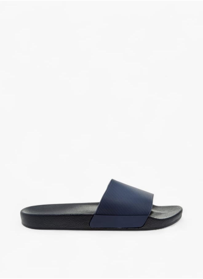 LBL by Shoexpress Men Textured Slip-On Slides  - Image 2