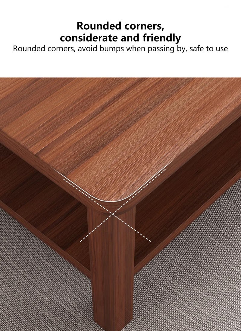 Sharpdo Coffee Table Living Room Household Small Apartment Solid Wood Thick Legs Rectangular Chinese Style Coffee Table Strong Load-Bearing Capacity 140*60*45cm  - Image 4