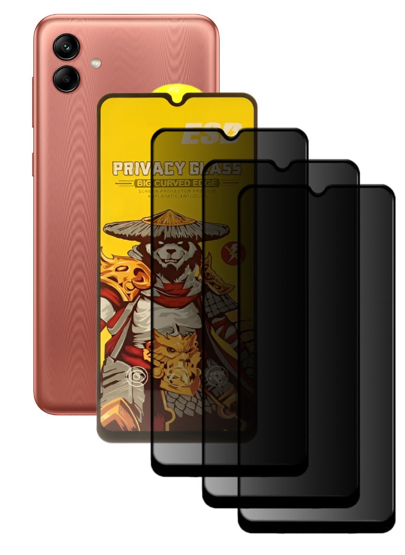 ESD 3 Pieces Tempered Dustproof Privacy Glass Screen Protector Compatible For Samsung Galaxy A04 - Image 1