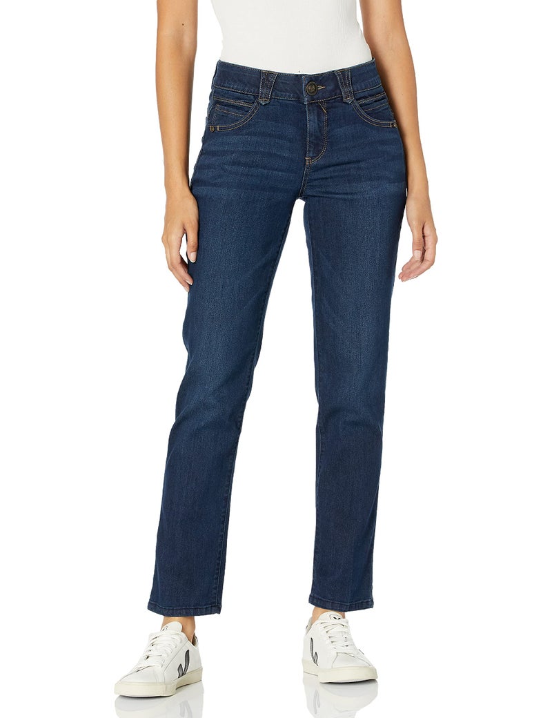 Democracy Women's Petite Ab Solution Straight Leg Jean, Indigo, 2P - Image 3