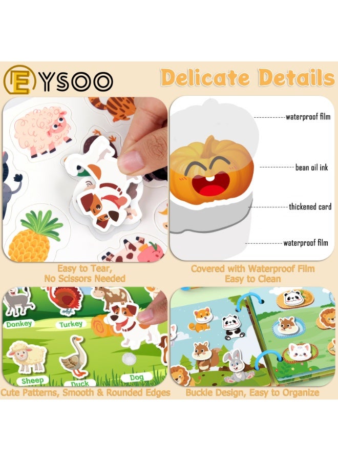  إيسو إيسو كتاب ملصقات 4 حزم كتب ملصقات مشغولة للأطفال لعبة سفر لأطفال ما قبل المدرسة أولاد بنات - Image 5