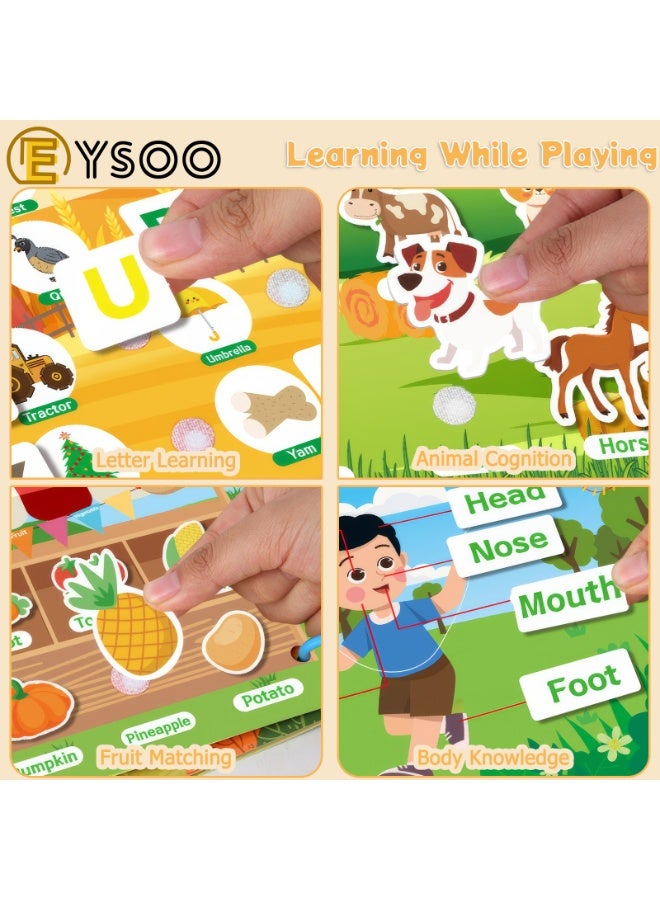  إيسو إيسو كتاب ملصقات 4 حزم كتب ملصقات مشغولة للأطفال لعبة سفر لأطفال ما قبل المدرسة أولاد بنات - Image 4