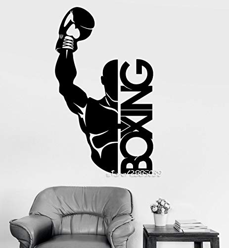 ARWY ARWY Boxing Gym Wall Stickers Fight Sports Vinyl Wall Stickers Boxing Boxer Decor Gym Sticker Wallpaper Mural RN