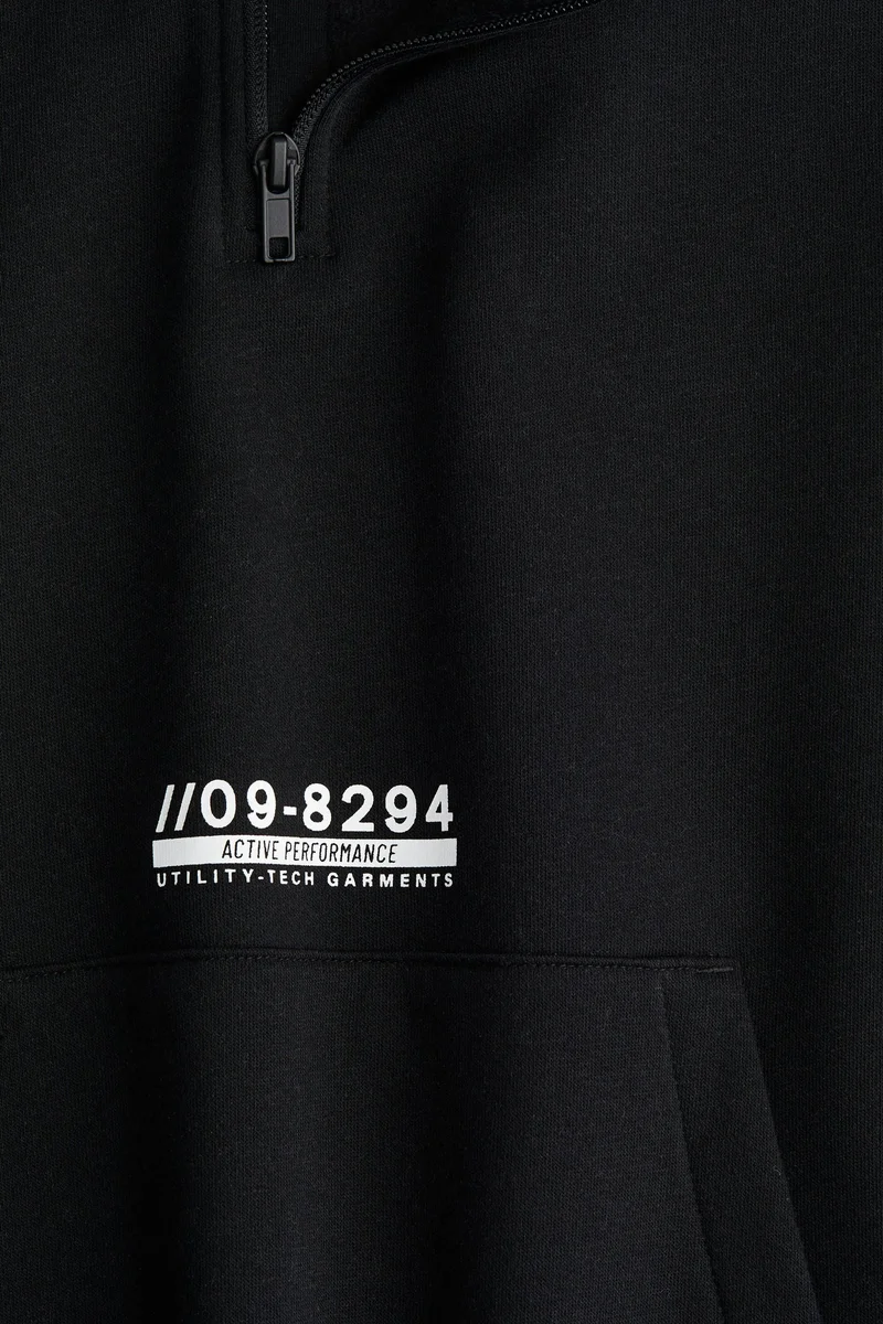 H&M Brushed-inside zip-top hoodie