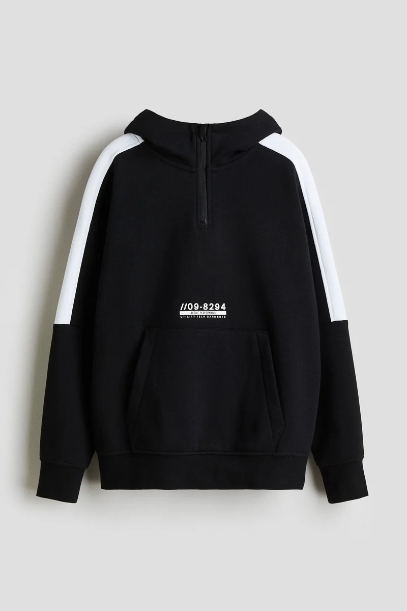 H&M Brushed-inside zip-top hoodie