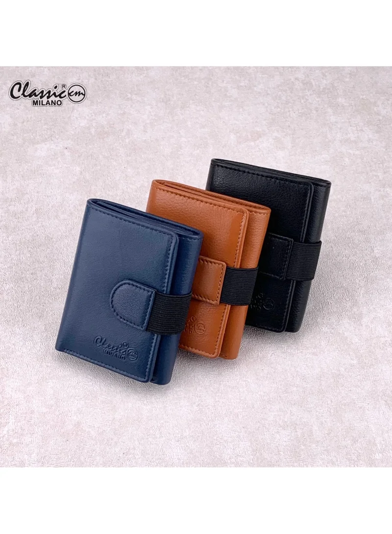 Classic Milano Blue (GTF-10-EM) Classic Milano Men’s Wallet – Slim Bifold Leather Wallet for Men with RFID Blocking, Multiple Card Slots & Middle Zip – Stylish Mens Purse Wallets Gift for Husband, Father for Men | Best Price UAE