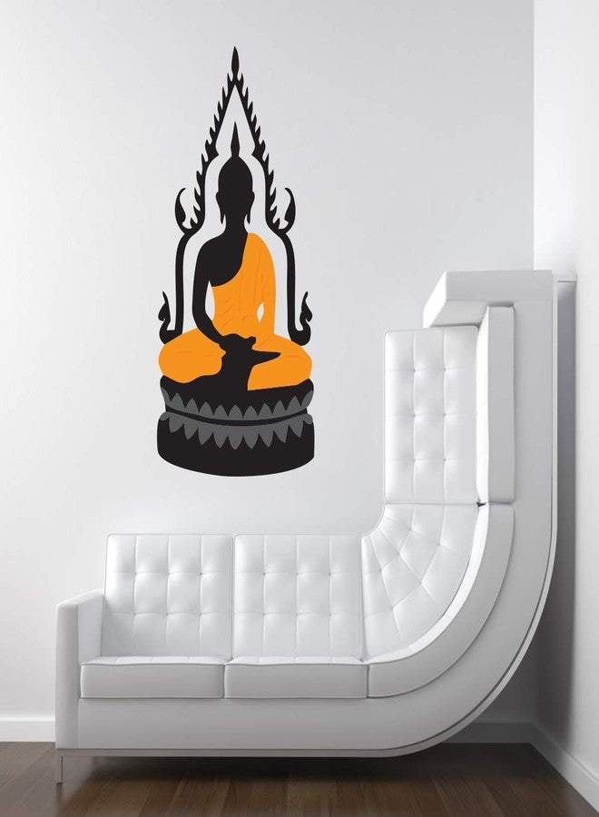VCREATE DECOR ملصق حائط بوذا من VCREATE DECOR (فينيل PVC، المقاس: 58 سم × 28 سم) - Image 3