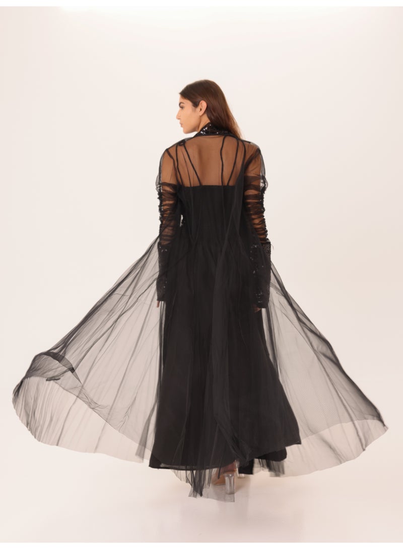 IKKXA 2 Piece Outfit Luxury Sequins Tulle Sleeves IN9158 Black - Image 4