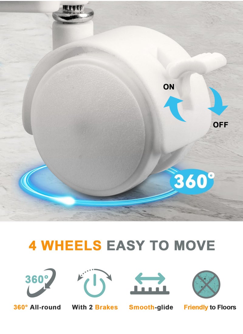 HomarKet - Collapsible Laundry Baskets,Large  Laundry Basket with Wheels,Foldable Laundry Basket,With Wheels and Handles, Easy to Move and Can Be Folded to Save Space. (White) - Image 1