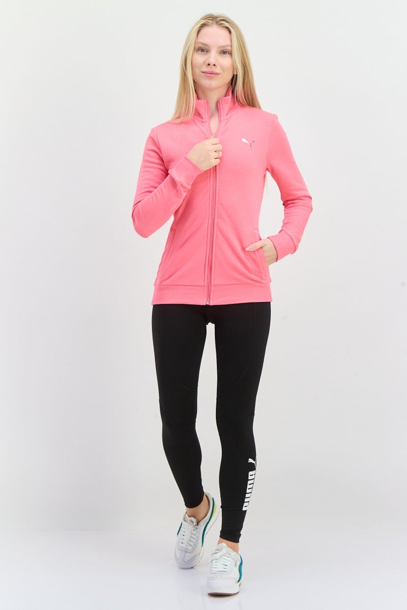 PUMA جاكيت خارجي طويل الأكمام للنساء بقصة عادية، وردي - Image 4