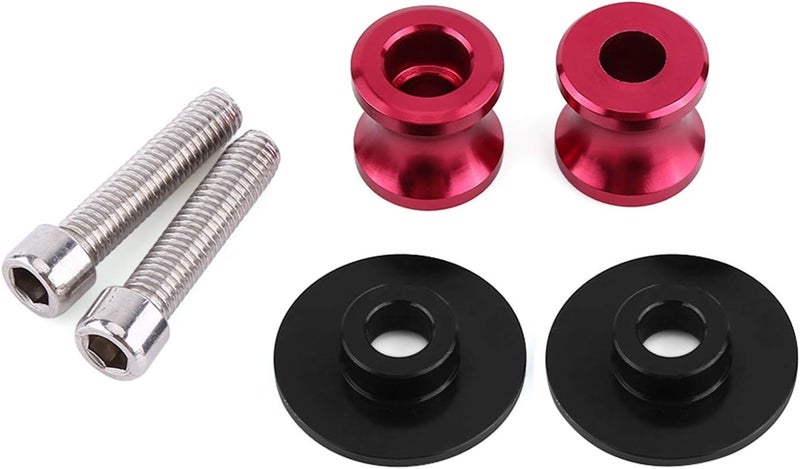 Suuonee Swingarm Bobbins for Motorcycle Rear Stand 6mm CNC Sliders Compatible with Most Swing Arm Red Anodized Spool - Image 5