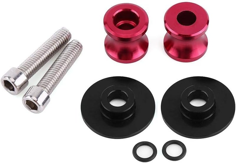 Suuonee Swingarm Bobbins for Motorcycle Rear Stand 6mm CNC Sliders Compatible with Most Swing Arm Red Anodized Spool - Image 3