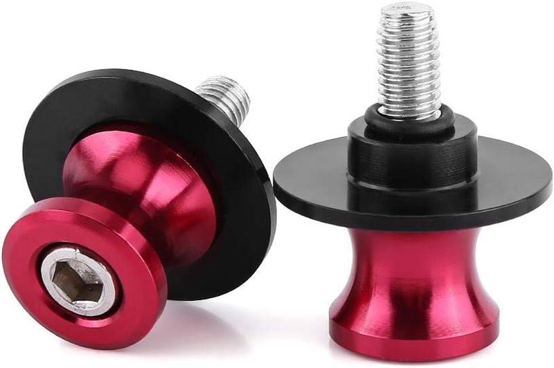 Suuonee Swingarm Bobbins for Motorcycle Rear Stand 6mm CNC Sliders Compatible with Most Swing Arm Red Anodized Spool - Image 2